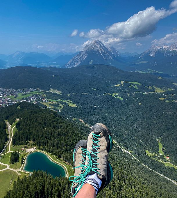 Blick vom Paragleiten Richtung Hohe Munde