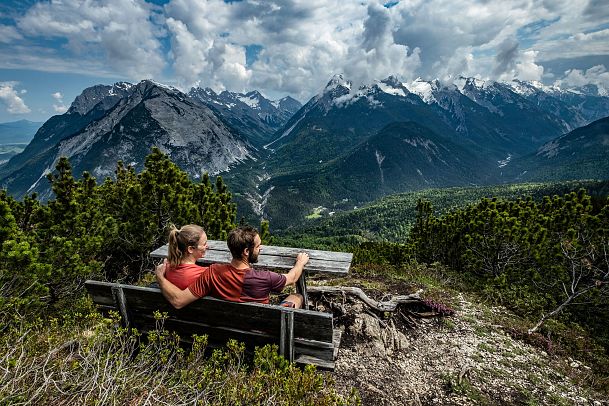 Blick vom Zäunlkopf ins Karwendel - Scharnitz (1)