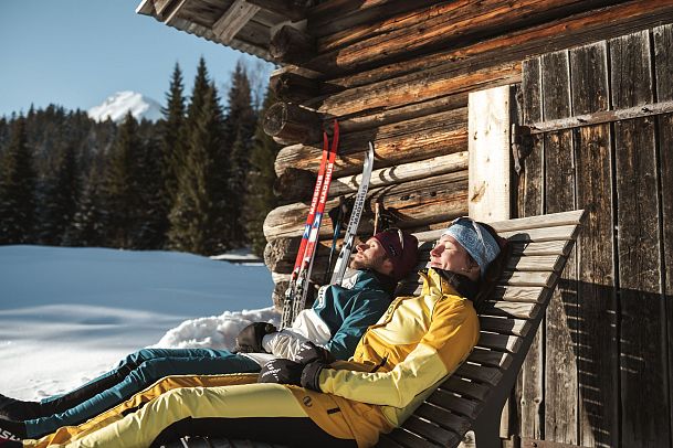 Langlaufen in der Region Seefeld - Pause - Ferienheim Wildmoos