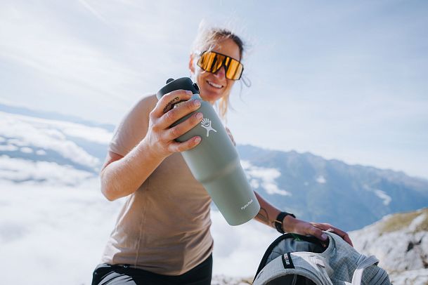 Wanderung Überschreitung Hohe Munde - Trinkpause