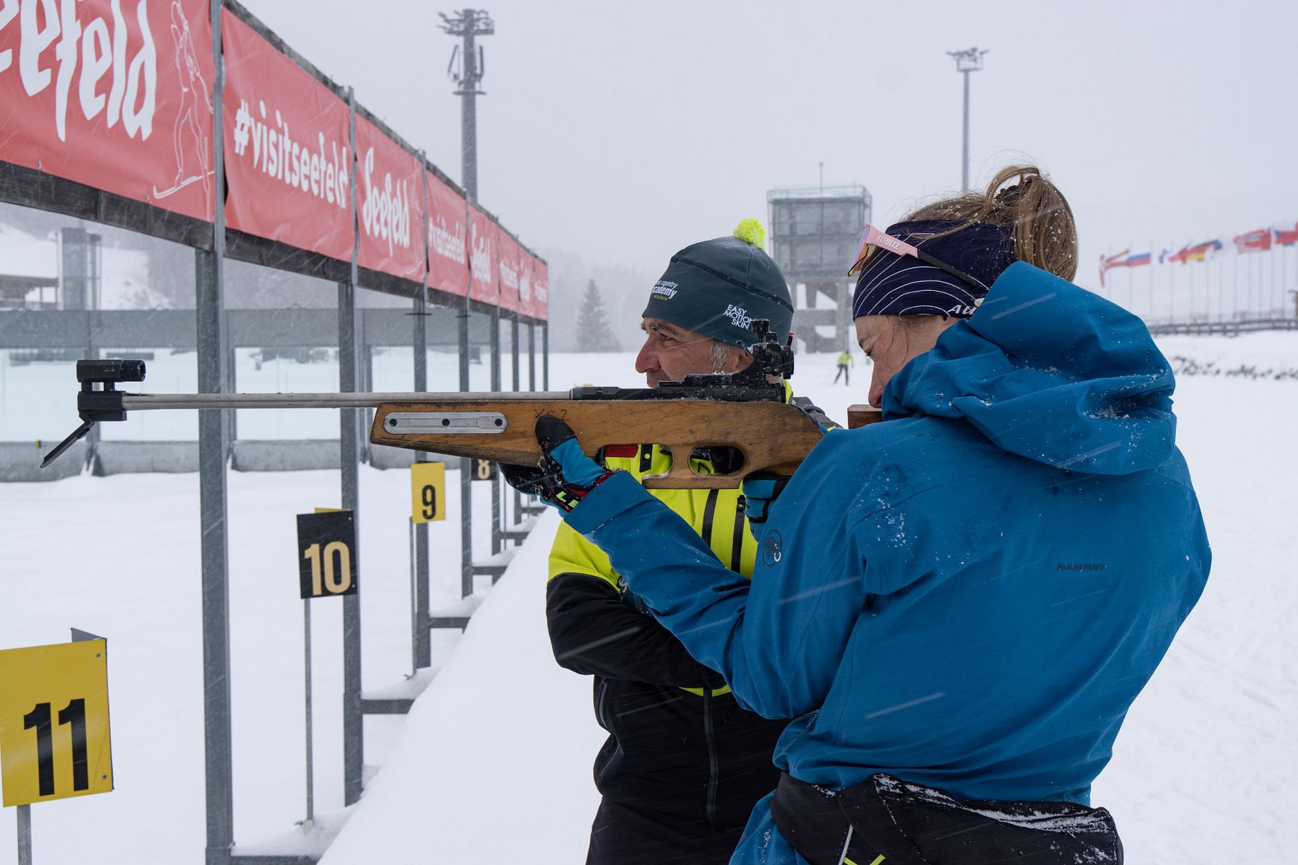 Biathlon Probeschiessen in Seefeld - Schiessen am Stand in Seefeld in der WM-Arena (30)