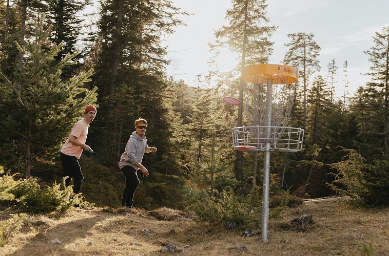 disc-golf-wurf-auf-fangkorb-katzenkopf-leutasch-2