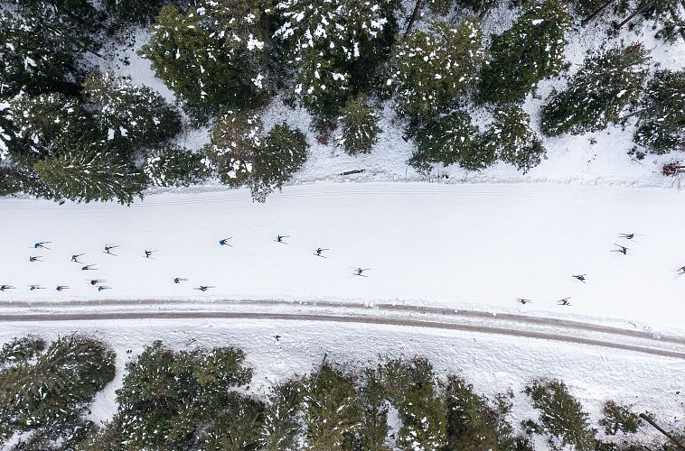 Leutasch Winter 2022 Langlaufen Snow Farming Loipe A6 Drohne (1)