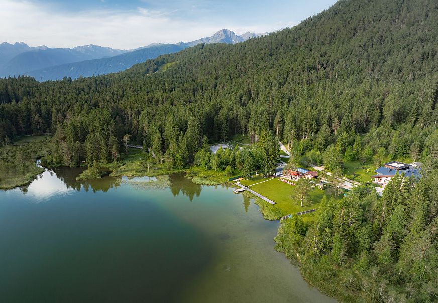 Wildsee im Sommer_Drohnenaufnahme Sonja's Waldbad