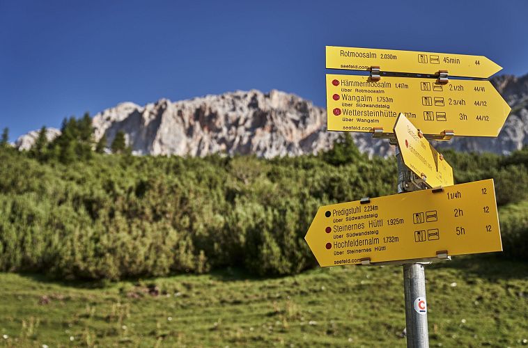 Wander-Schilder im Gaistal - Beschilderung und Routen