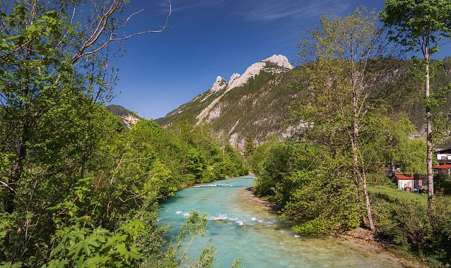 Scharnitz - Wanderung zur Adlerkanzel - Blick auf die Isar